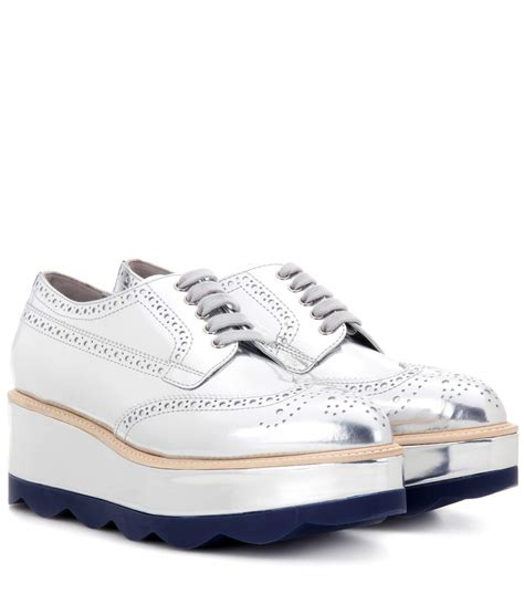 prada brogue platform sandals metallic|prada shoes for women.